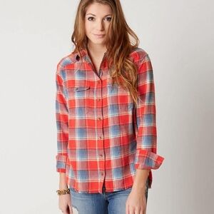 BILLABONG Plaid Long Sleeve Button Down Shirt Size M